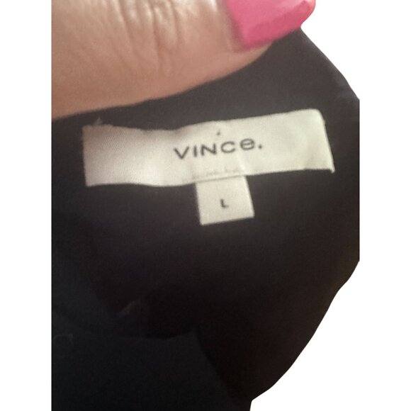 VINCE Womens Navy Blue Peasant Top Size Large - Picture 4 of 8